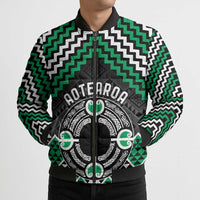 Personalised Aotearoa Niho Taniwha Motif Bomber Puffer Jacket Green Style - Polynesian Pride