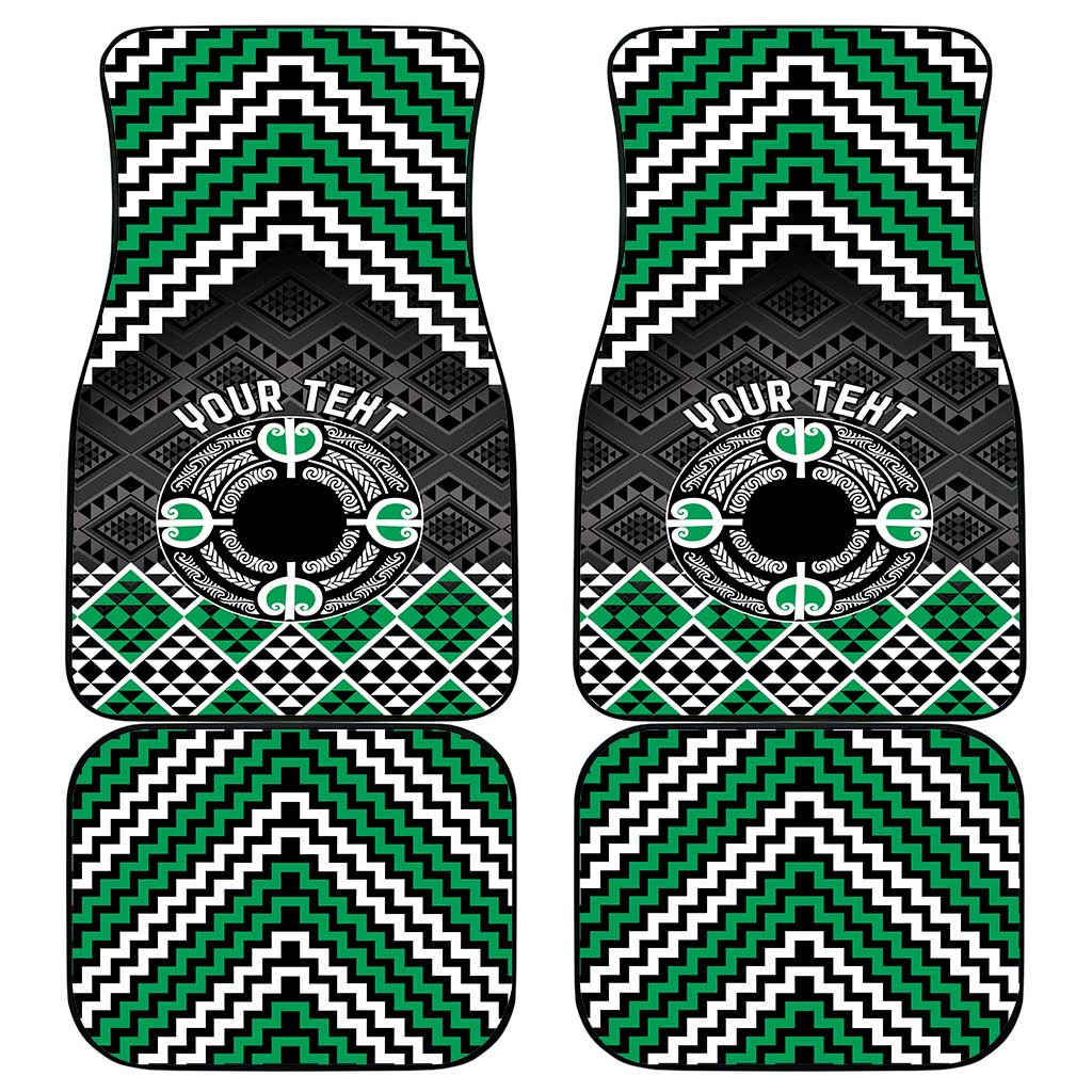 Personalised Aotearoa Niho Taniwha Motif Car Mats Green Style
