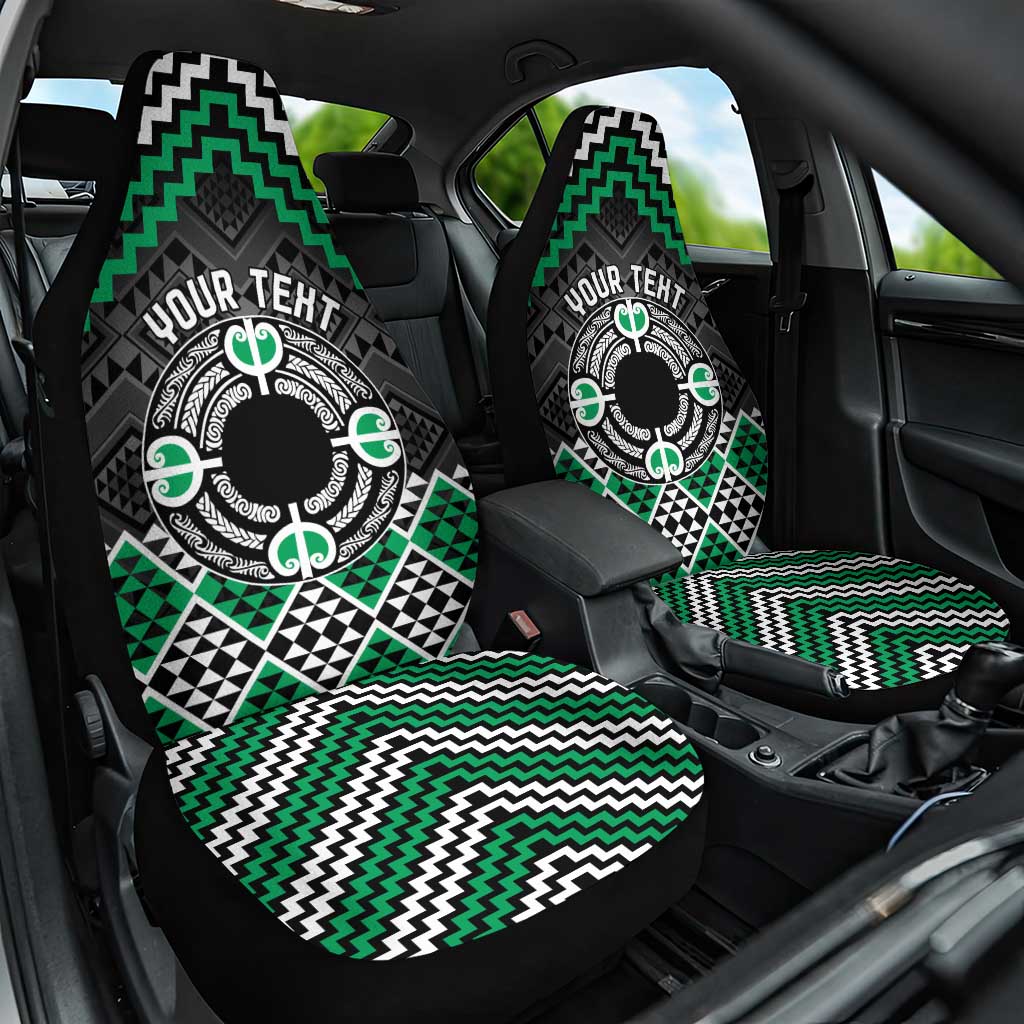 Personalised Aotearoa Niho Taniwha Motif Car Seat Cover Green Style LT9 One Size Green - Polynesian Pride