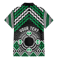 Personalised Aotearoa Niho Taniwha Motif Family Matching Mermaid Dress and Hawaiian Shirt Green Style