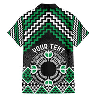 Personalised Aotearoa Niho Taniwha Motif Hawaiian Shirt Green Style