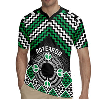 Personalised Aotearoa Niho Taniwha Motif Rugby Jersey Green Style