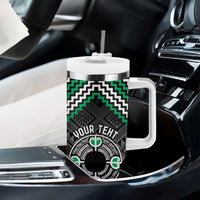 Personalised Aotearoa Niho Taniwha Motif Tumbler With Handle Green Style