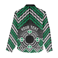 Personalised Aotearoa Niho Taniwha Motif Women Casual Shirt Green Style