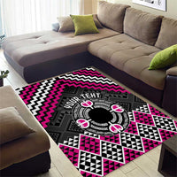 Personalised Aotearoa Niho Taniwha Motif Area Rug Pink Style