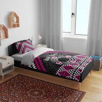 Personalised Aotearoa Niho Taniwha Motif Bedding Set Pink Style