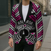 Personalised Aotearoa Niho Taniwha Motif Blazer Pink Style - Polynesian Pride