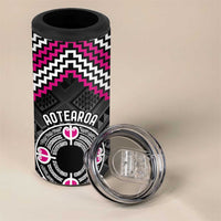 Personalised Aotearoa Niho Taniwha Motif 4 in 1 Can Cooler Tumbler Pink Style