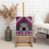 Personalised Aotearoa Niho Taniwha Motif Canvas Wall Art Pink Style