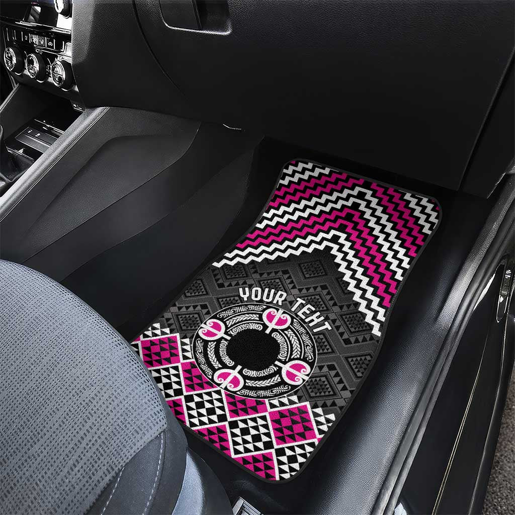 Personalised Aotearoa Niho Taniwha Motif Car Mats Pink Style