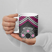 Personalised Aotearoa Niho Taniwha Motif Ceramic Mug Pink Style - Polynesian Pride