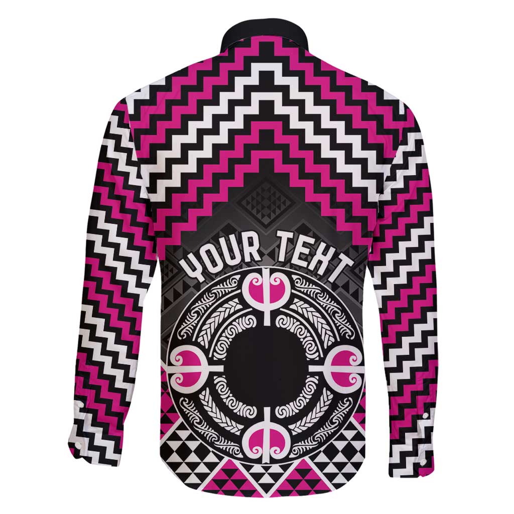 Personalised Aotearoa Niho Taniwha Motif Family Matching Summer Maxi Dress and Hawaiian Shirt Pink Style