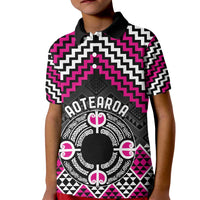 Personalised Aotearoa Niho Taniwha Motif Kid Polo Shirt Pink Style LT9 Kid Pink - Polynesian Pride