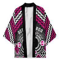 Personalised Aotearoa Niho Taniwha Motif Kimono Pink Style - Polynesian Pride