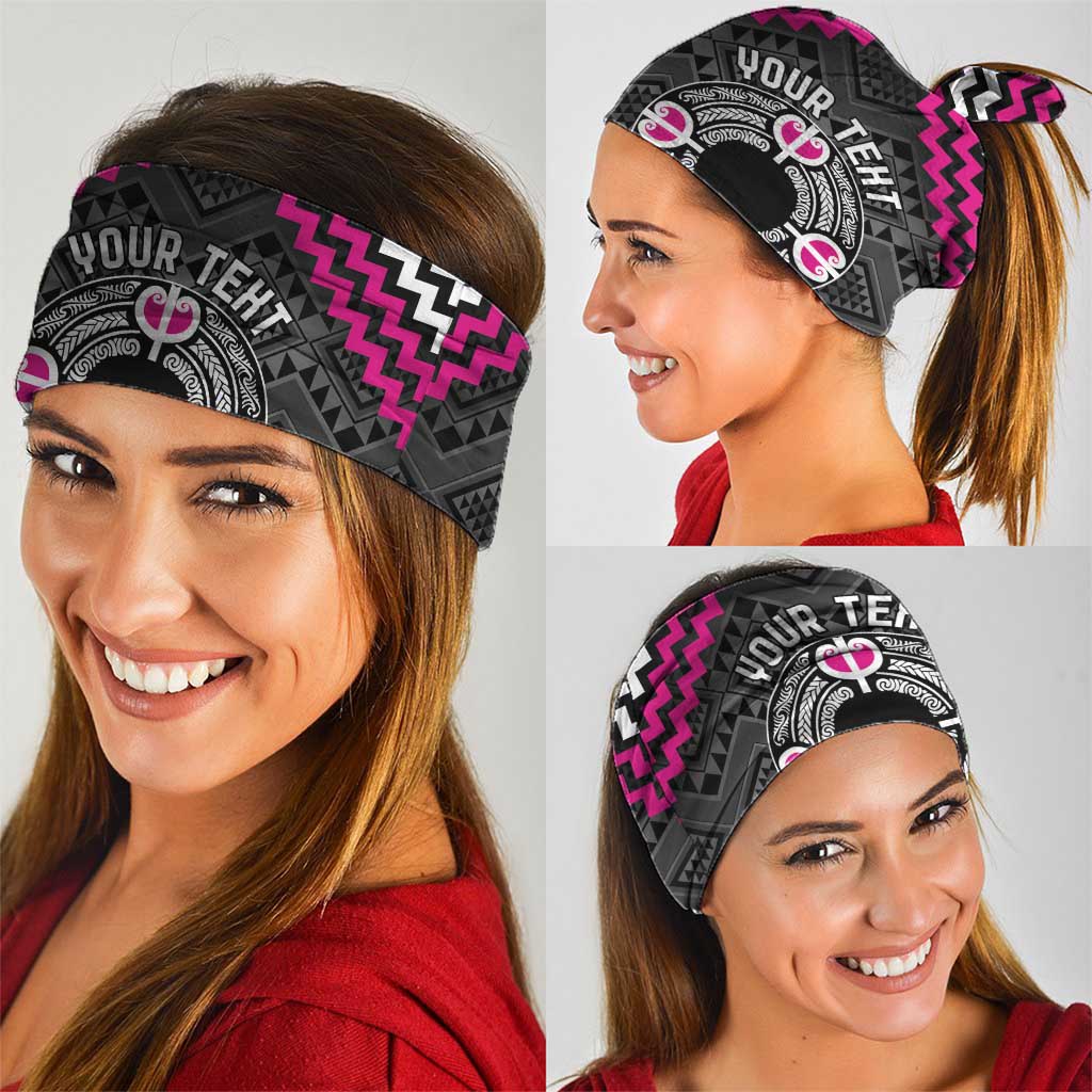 Personalised Aotearoa Niho Taniwha Motif Neck Gaiter Pink Style - Polynesian Pride