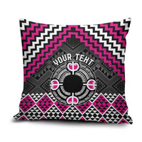 Personalised Aotearoa Niho Taniwha Motif Pillow Cover Pink Style - Polynesian Pride