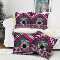 Personalised Aotearoa Niho Taniwha Motif Pillow Cover Pink Style - Polynesian Pride