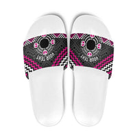 Personalised Aotearoa Niho Taniwha Motif Slide Sandals Pink Style - Polynesian Pride