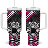 Personalised Aotearoa Niho Taniwha Motif Tumbler With Handle Pink Style