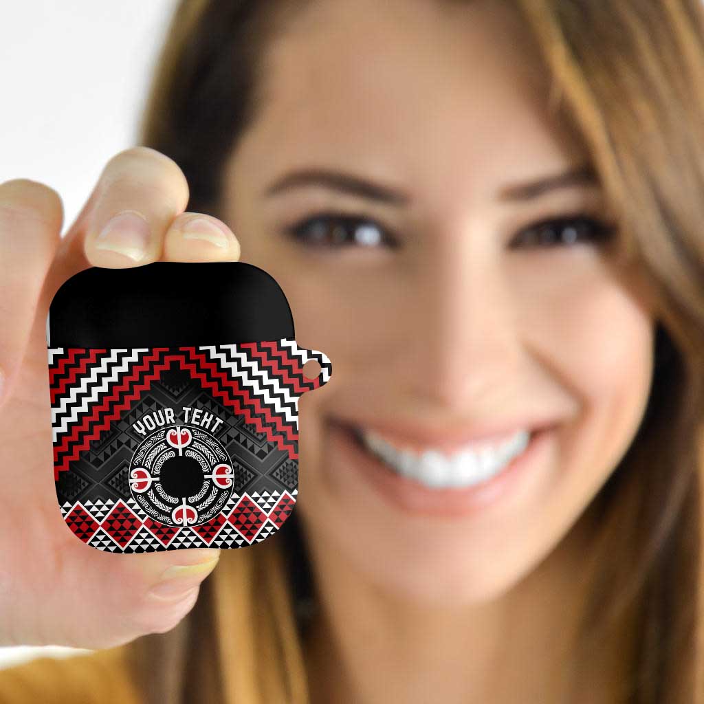 Personalised Aotearoa Niho Taniwha Motif AirPods Case Red Style - Polynesian Pride