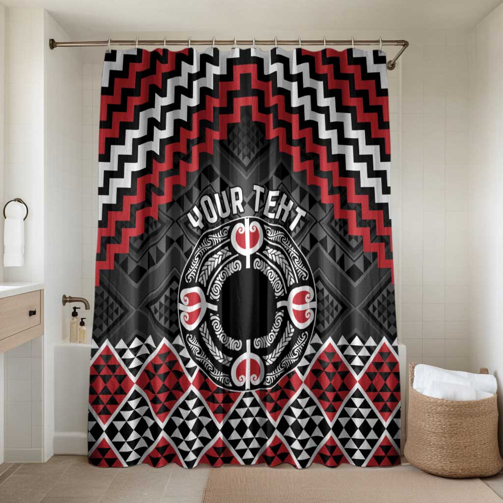 Personalised Aotearoa Niho Taniwha Motif Bathroom Set Red Style - Polynesian Pride
