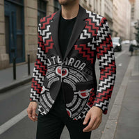 Personalised Aotearoa Niho Taniwha Motif Blazer Red Style - Polynesian Pride