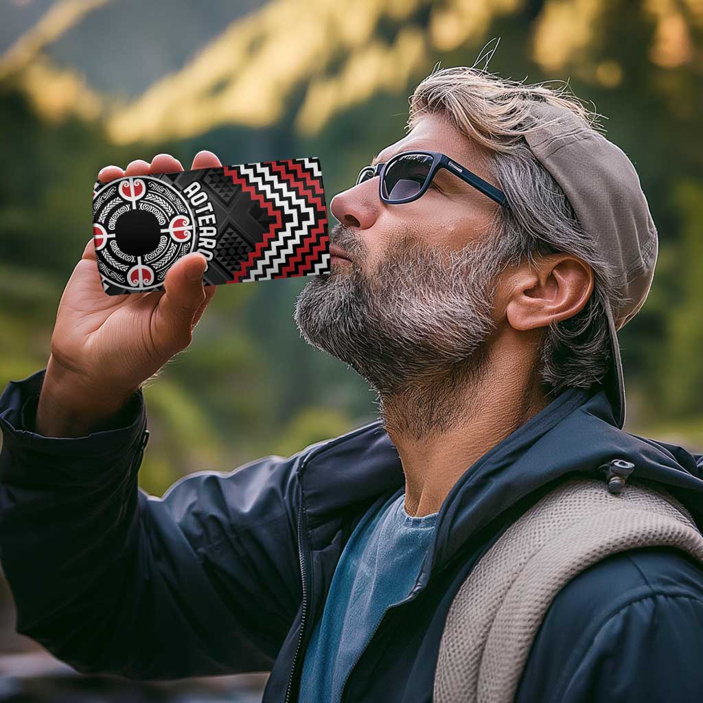 Personalised Aotearoa Niho Taniwha Motif 4 in 1 Can Cooler Tumbler Red Style