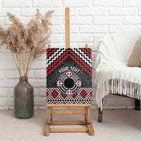Personalised Aotearoa Niho Taniwha Motif Canvas Wall Art Red Style