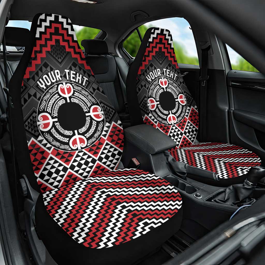 Personalised Aotearoa Niho Taniwha Motif Car Seat Cover Red Style