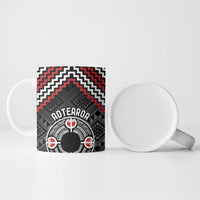 Personalised Aotearoa Niho Taniwha Motif Ceramic Mug Red Style - Polynesian Pride