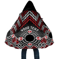 Personalised Aotearoa Niho Taniwha Motif Cloak Red Style - Polynesian Pride