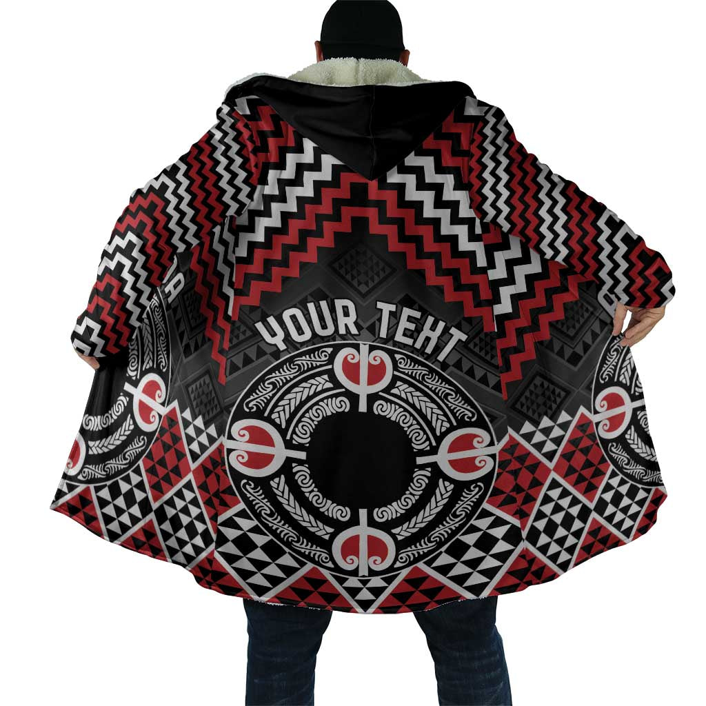 Personalised Aotearoa Niho Taniwha Motif Cloak Red Style - Polynesian Pride