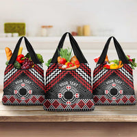 Personalised Aotearoa Niho Taniwha Motif Grocery Bag Red Style