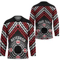 Personalised Aotearoa Niho Taniwha Motif Hockey Jersey Red Style - Polynesian Pride