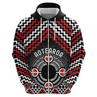 Personalised Aotearoa Niho Taniwha Motif Hoodie Red Style