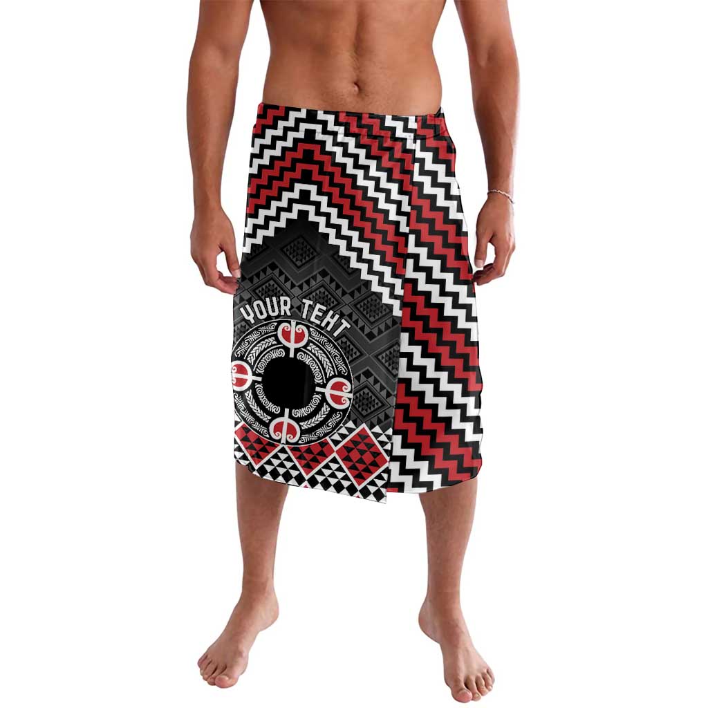 Personalised Aotearoa Niho Taniwha Motif Lavalava Red Style