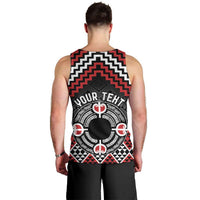 Personalised Aotearoa Niho Taniwha Motif Men Tank Top Red Style