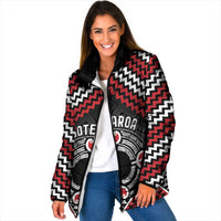 Personalised Aotearoa Niho Taniwha Motif Padded Jacket Red Style - Polynesian Pride