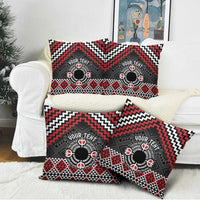 Personalised Aotearoa Niho Taniwha Motif Pillow Cover Red Style - Polynesian Pride