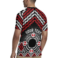 Personalised Aotearoa Niho Taniwha Motif Rugby Jersey Red Style