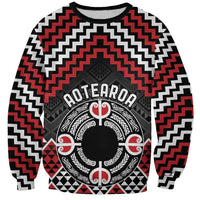 Personalised Aotearoa Niho Taniwha Motif Sweatshirt Red Style