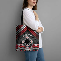 Personalised Aotearoa Niho Taniwha Motif Tote Bag Red Style - Polynesian Pride
