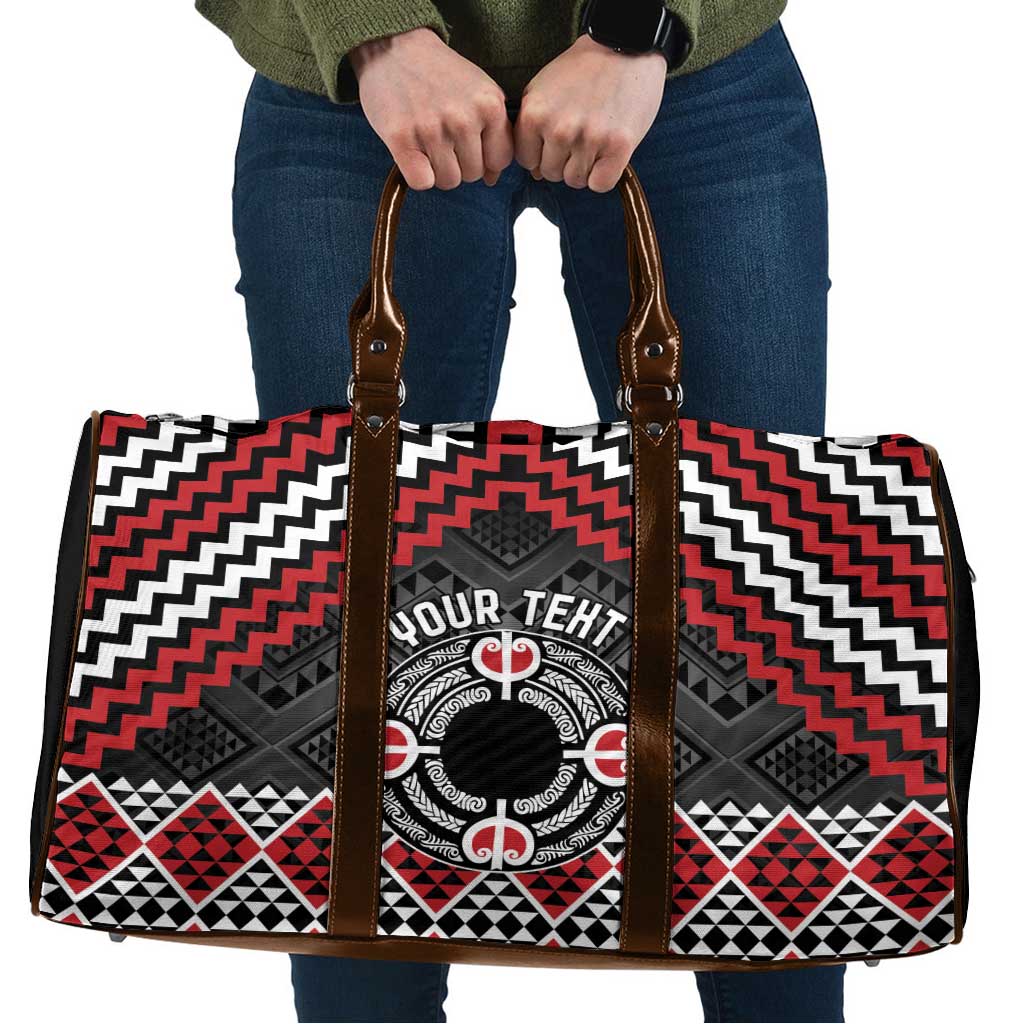 Personalised Aotearoa Niho Taniwha Motif Travel Bag Red Style - Polynesian Pride