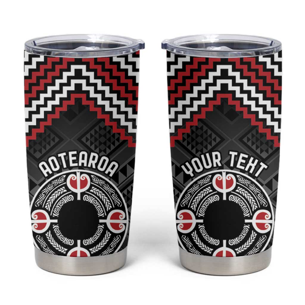 Personalised Aotearoa Niho Taniwha Motif Tumbler Cup Red Style