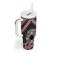 Personalised Aotearoa Niho Taniwha Motif Tumbler With Handle Red Style