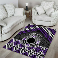 Personalised Aotearoa Niho Taniwha Motif Area Rug Violet Style