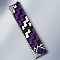 Personalised Aotearoa Niho Taniwha Motif Auto Sun Shade Violet Style - Polynesian Pride