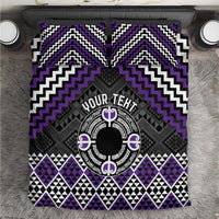Personalised Aotearoa Niho Taniwha Motif Bedding Set Violet Style