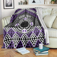 Personalised Aotearoa Niho Taniwha Motif Blanket Violet Style