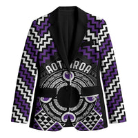 Personalised Aotearoa Niho Taniwha Motif Blazer Violet Style - Polynesian Pride